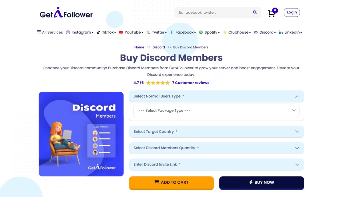 GetAFollower - Buy Discord Members