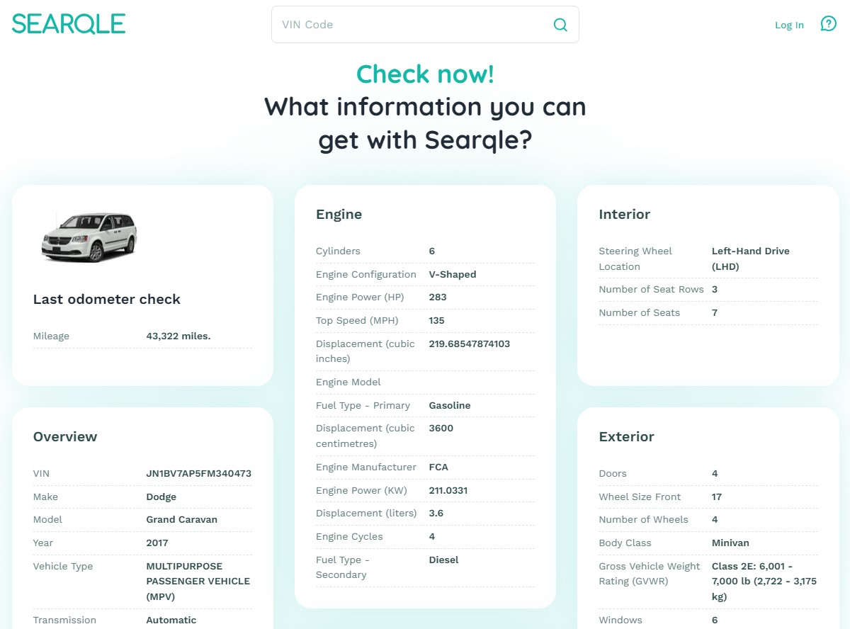 searqle vin info