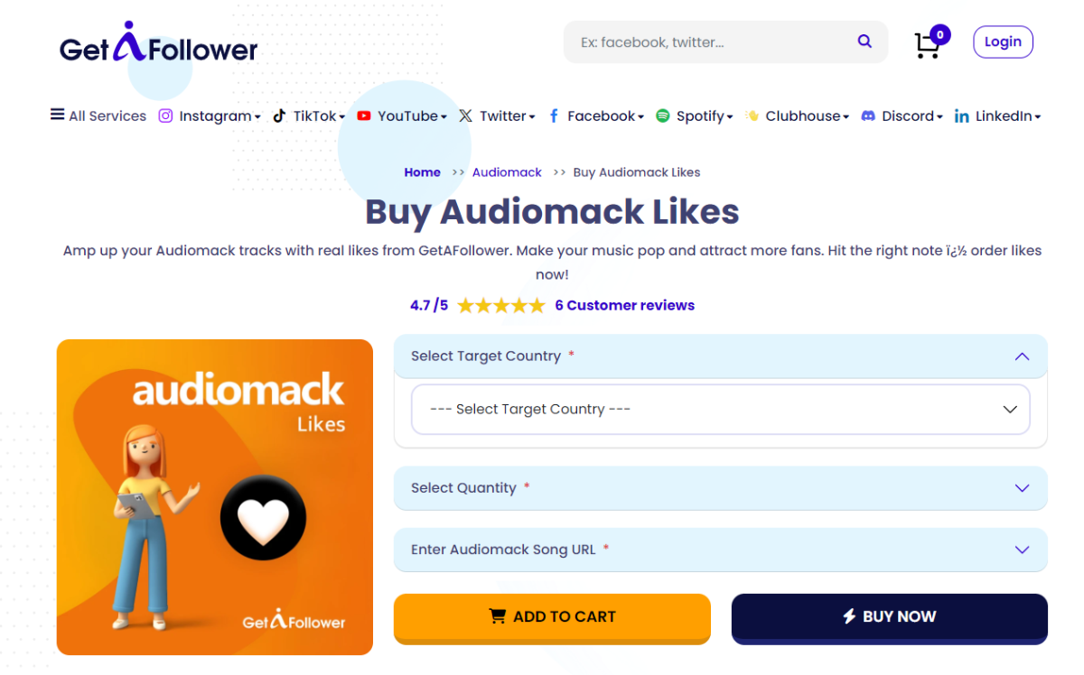 GetAFollower Buy Audiomack Likes