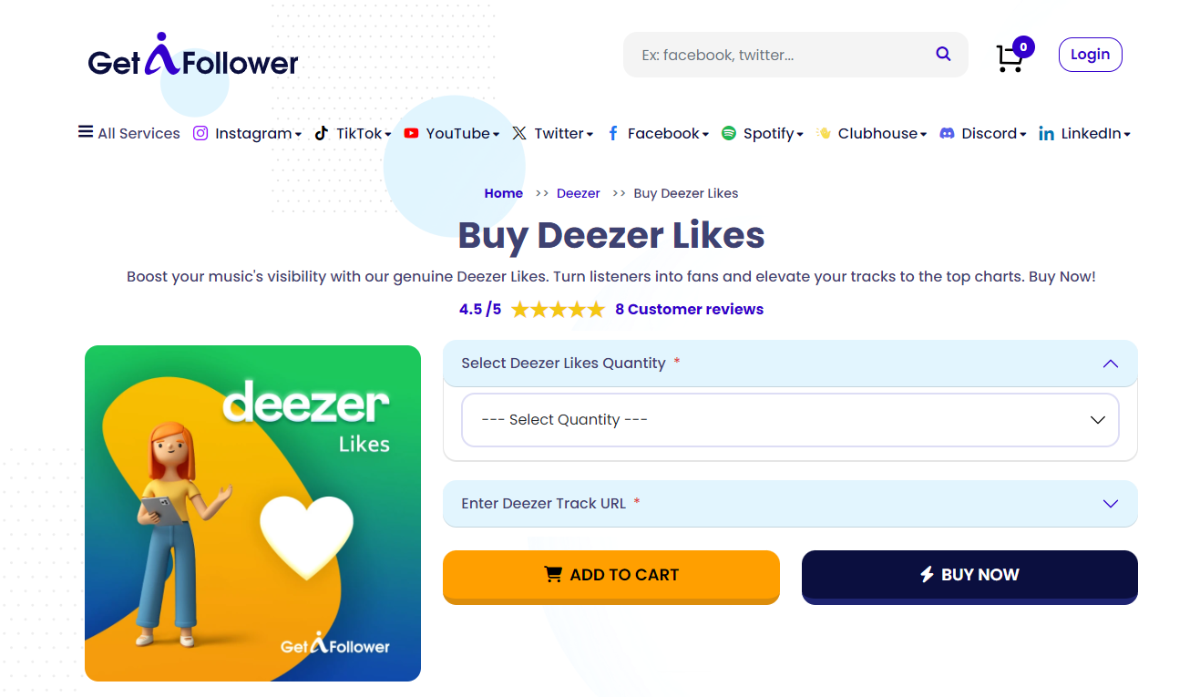 GetAFollower Buy Deezer Likes