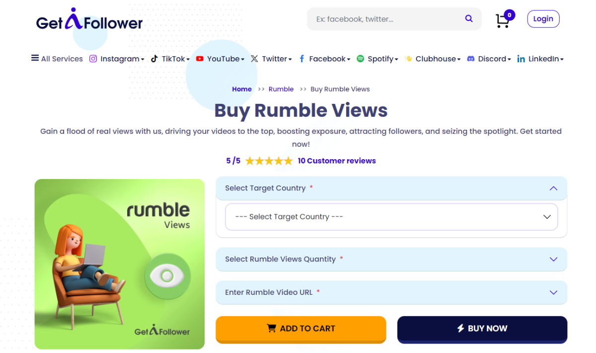 GetAFollower Buy Rumble Views