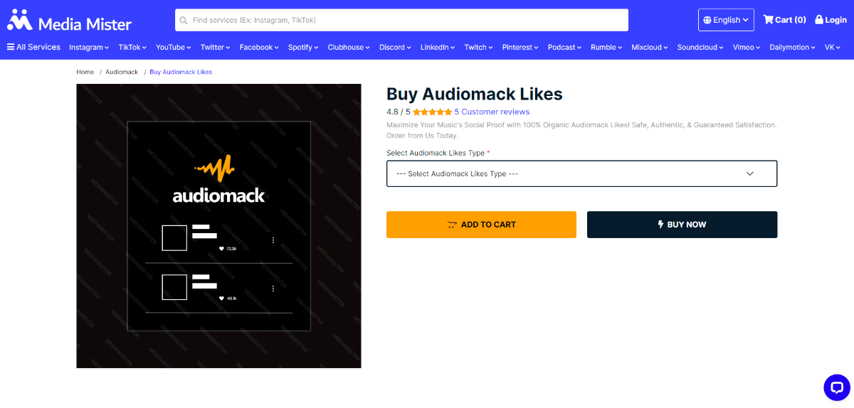 Media Mister Buy Audiomack Likes