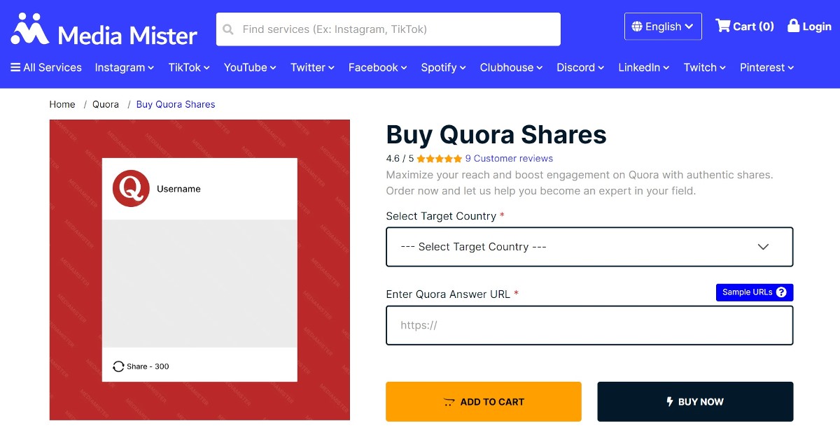 Media Mister - Buy Quora Shares