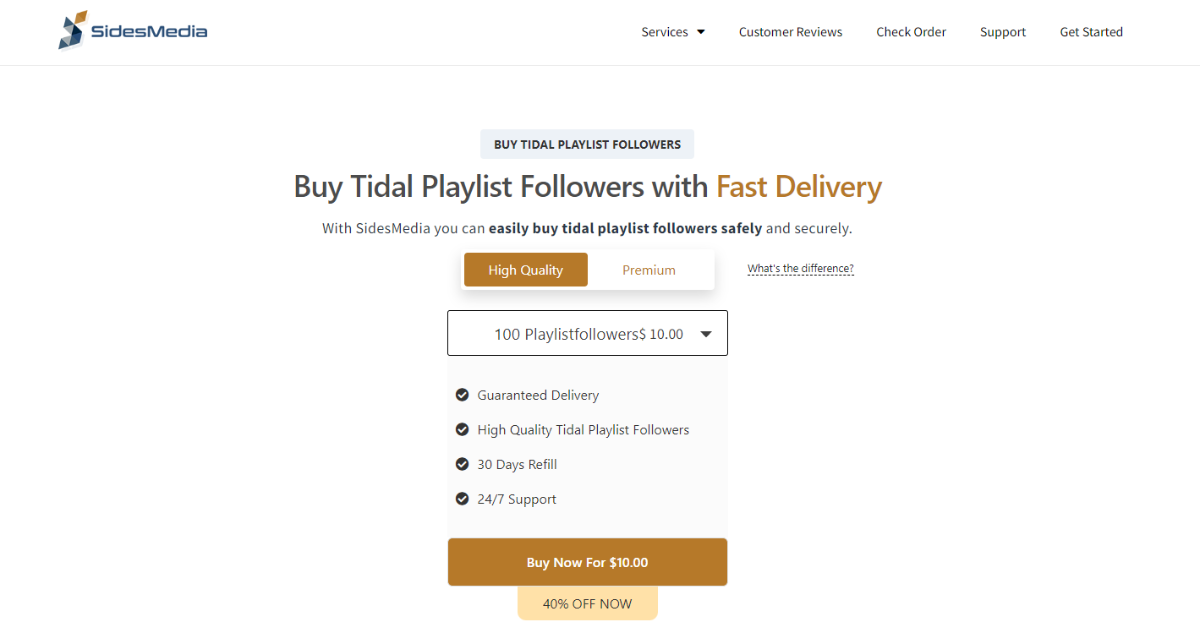 SidesMedia Buy Tidal Followers 1