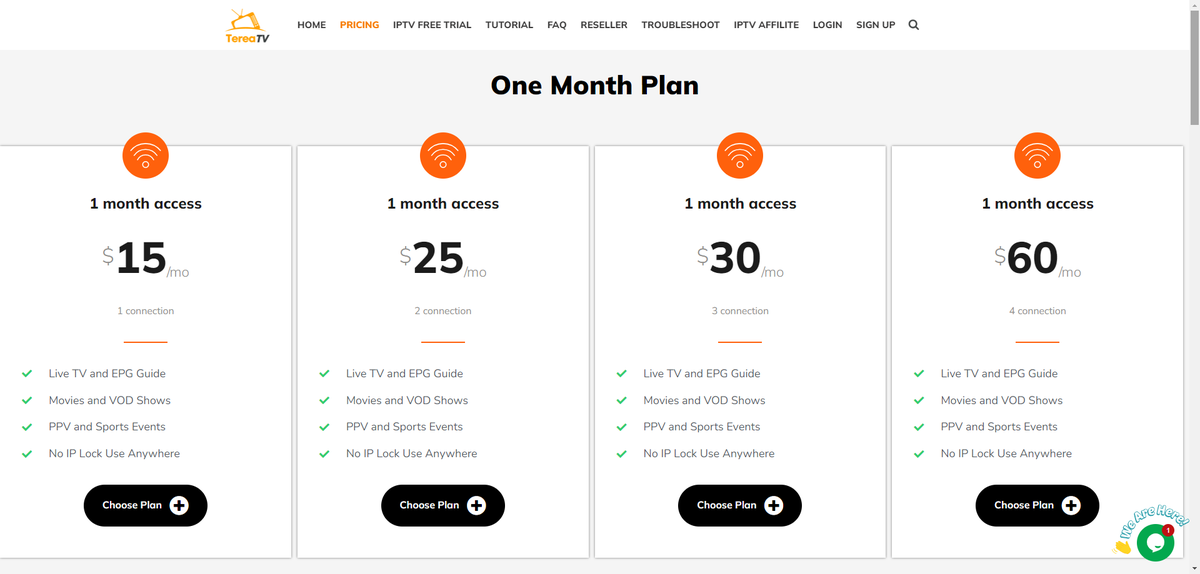 Terea TV Pricing