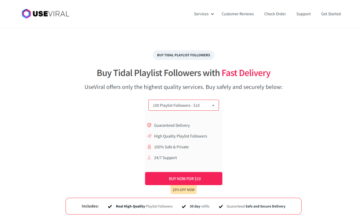 UseViral Buy Tidal Followers