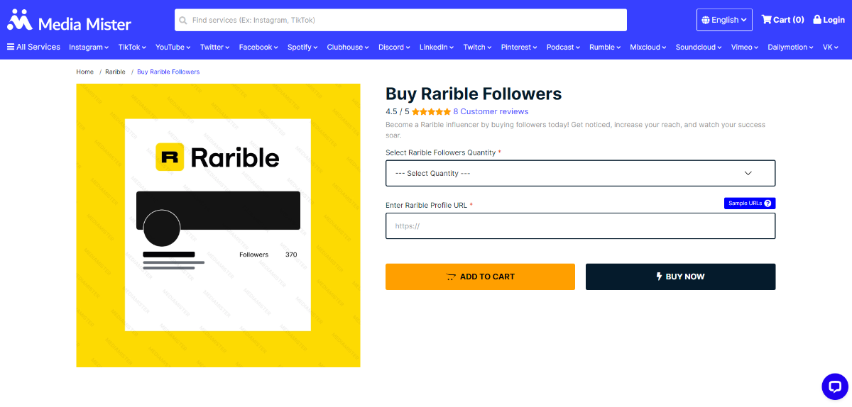 Media Mister Buy Rarible Followers