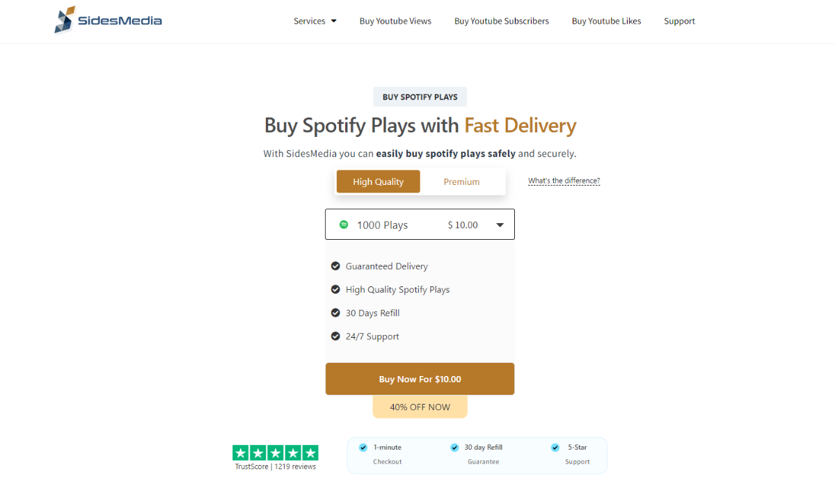 SidesMedia Buy Spotify Plays