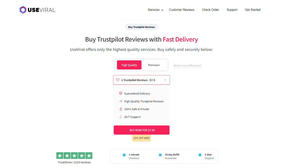 UseViral Buy Trustpilot Reviews