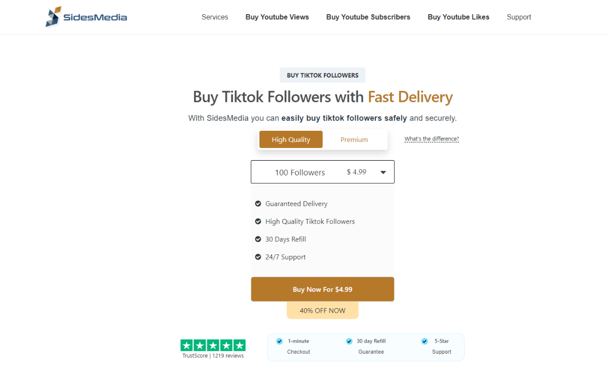 SidesMedia Buy TikTok Followers