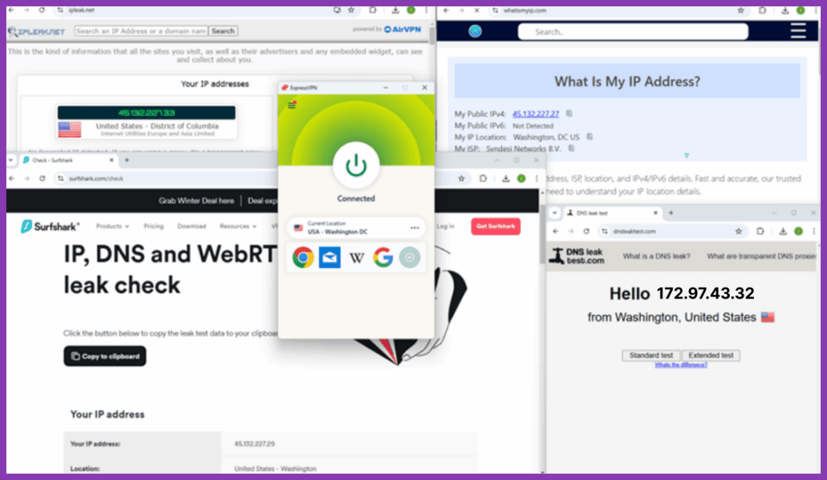 ExpressVPN leak tests