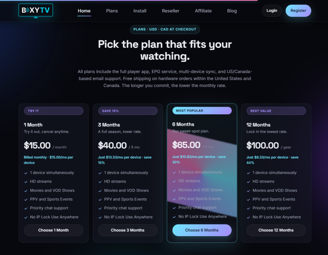 BexyTV Pricing And Plans